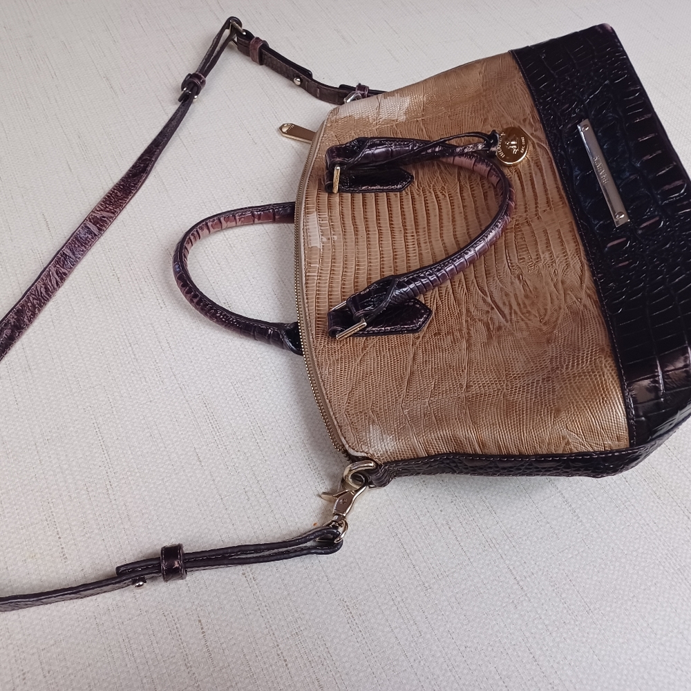 Brahmin Tan Crossbody Gator Bag Purse - Picture 8 of 13